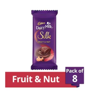 India Desire : Buy Cadbury Dairy Milk Silk Fruits and Nut Chocolate Bar, 55 gm (Pack of 8) At Rs 208 From Paytmmall [After Cashback] Selling Price Rs 520